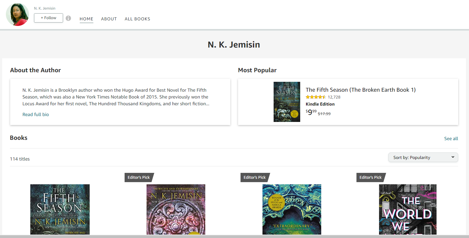 Creating an amazon author central page